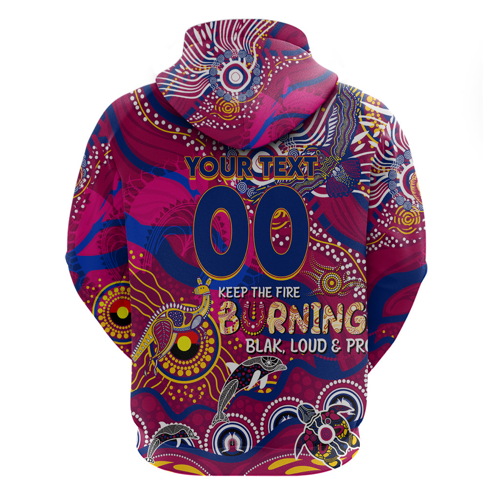 Custom NAIDOC Week 2024 Lions Hoodie Aboriginal Animals Keep The Fire Burning