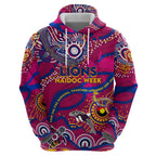 Custom NAIDOC Week 2024 Lions Hoodie Aboriginal Animals Keep The Fire Burning