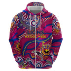 Custom NAIDOC Week 2024 Lions Hoodie Aboriginal Animals Keep The Fire Burning