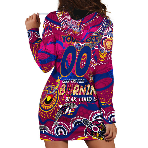 Custom NAIDOC Week 2024 Lions Hoodie Dress Aboriginal Animals Keep The Fire Burning