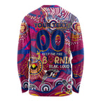 Custom NAIDOC Week 2024 Lions Long Sleeve Shirt Aboriginal Animals Keep The Fire Burning
