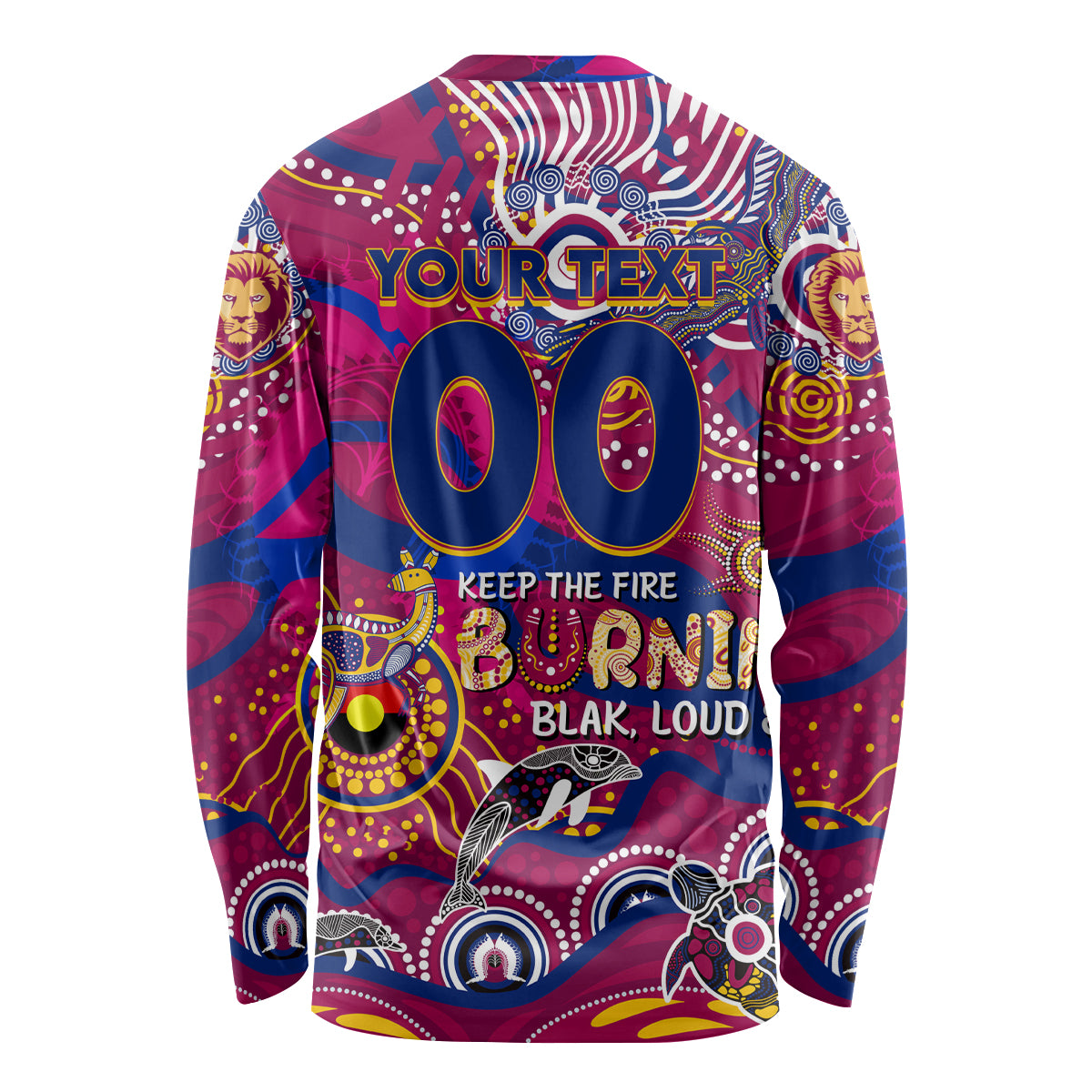 Custom NAIDOC Week 2024 Lions Long Sleeve Shirt Aboriginal Animals Keep The Fire Burning