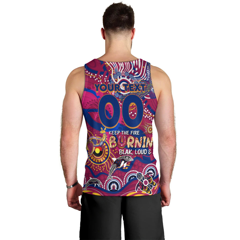Custom NAIDOC Week 2024 Lions Men Tank Top Aboriginal Animals Keep The Fire Burning