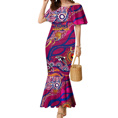 Custom NAIDOC Week 2024 Lions Mermaid Dress Aboriginal Animals Keep The Fire Burning