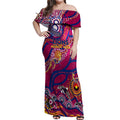 Custom NAIDOC Week 2024 Lions Off Shoulder Maxi Dress Aboriginal Animals Keep The Fire Burning