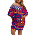 Custom NAIDOC Week 2024 Lions Off Shoulder Short Dress Aboriginal Animals Keep The Fire Burning