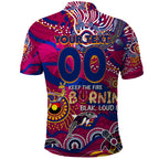 Custom NAIDOC Week 2024 Lions Polo Shirt Aboriginal Animals Keep The Fire Burning