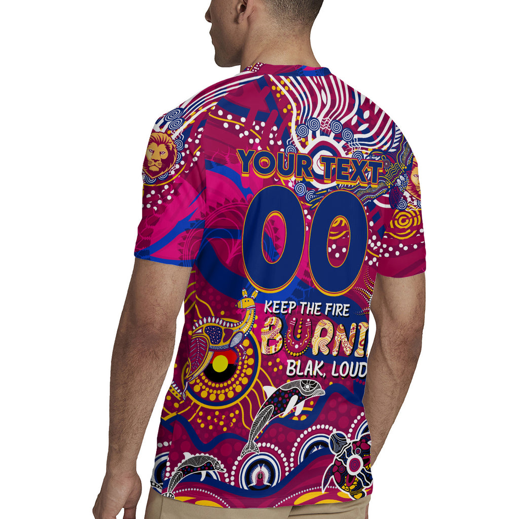 Custom NAIDOC Week 2024 Lions Rugby Jersey Aboriginal Animals Keep The Fire Burning