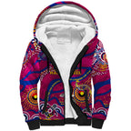 Custom NAIDOC Week 2024 Lions Sherpa Hoodie Aboriginal Animals Keep The Fire Burning