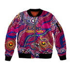 Custom NAIDOC Week 2024 Lions Sleeve Zip Bomber Jacket Aboriginal Animals Keep The Fire Burning