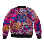 Custom NAIDOC Week 2024 Lions Sleeve Zip Bomber Jacket Aboriginal Animals Keep The Fire Burning