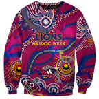 Custom NAIDOC Week 2024 Lions Sweatshirt Aboriginal Animals Keep The Fire Burning