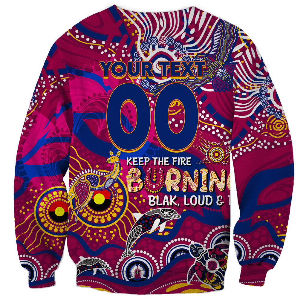 Custom NAIDOC Week 2024 Lions Sweatshirt Aboriginal Animals Keep The Fire Burning