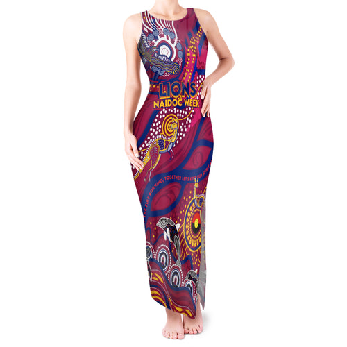 Custom NAIDOC Week 2024 Lions Tank Maxi Dress Aboriginal Animals Keep The Fire Burning