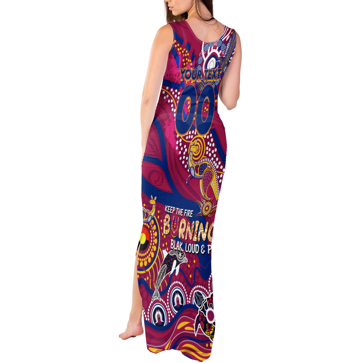 Custom NAIDOC Week 2024 Lions Tank Maxi Dress Aboriginal Animals Keep The Fire Burning