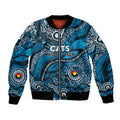 Custom NAIDOC Week 2024 Blues Bomber Jacket Aboriginal Animals Keep The Fire Burning