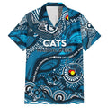 Custom NAIDOC Week 2024 Blues Family Matching Long Sleeve Bodycon Dress and Hawaiian Shirt Aboriginal Animals Keep The Fire Burning