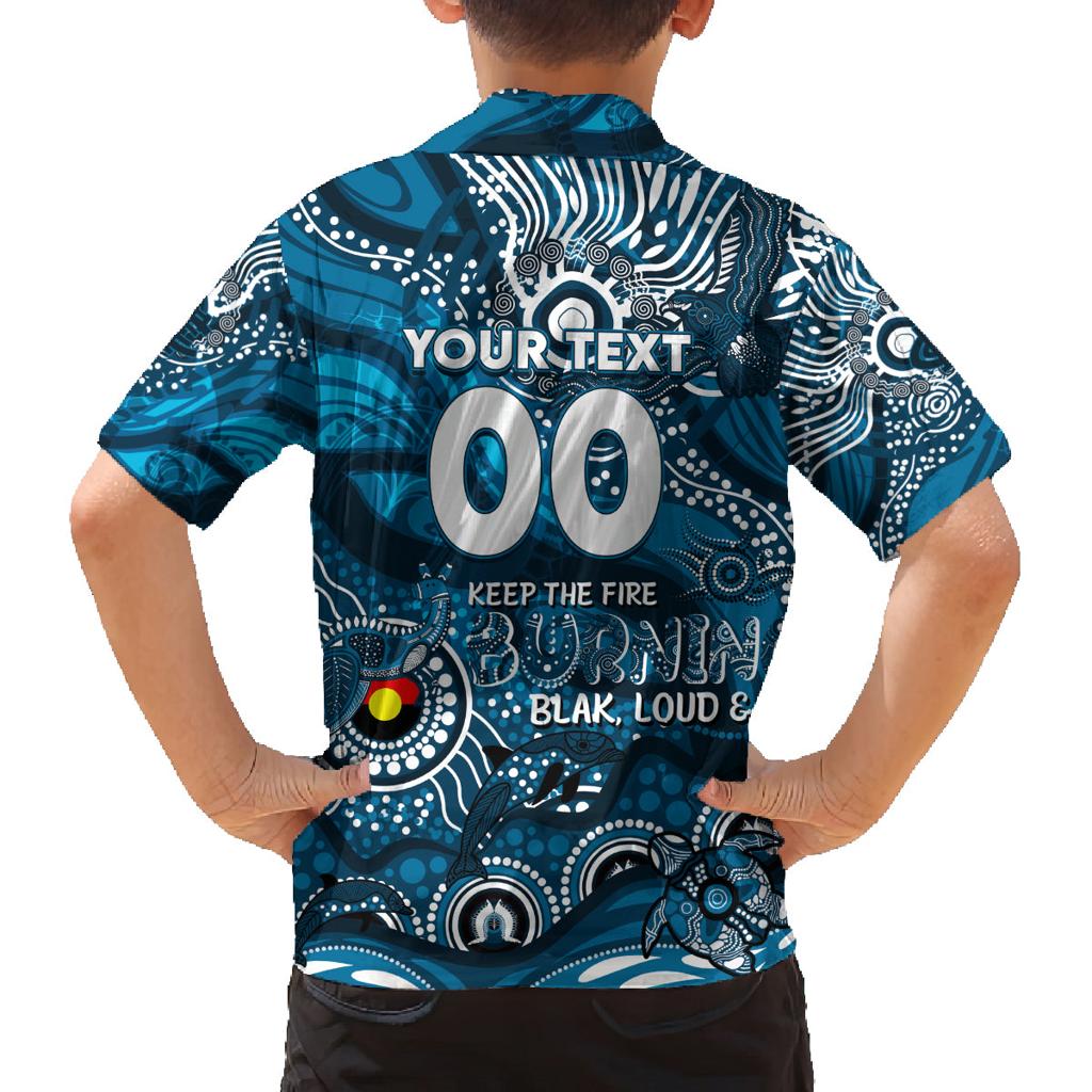 Custom NAIDOC Week 2024 Blues Family Matching Tank Maxi Dress and Hawaiian Shirt Aboriginal Animals Keep The Fire Burning