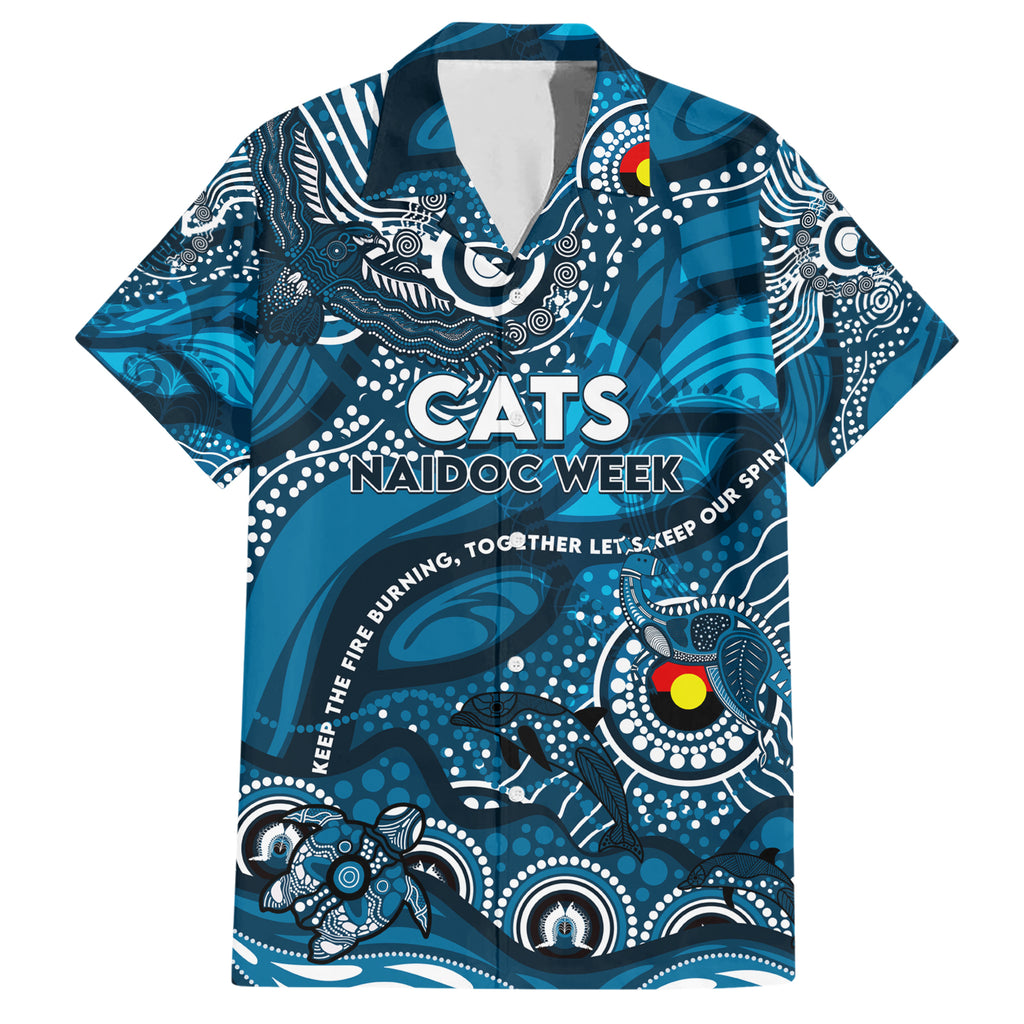 Custom NAIDOC Week 2024 Blues Hawaiian Shirt Aboriginal Animals Keep The Fire Burning