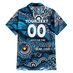 Custom NAIDOC Week 2024 Blues Hawaiian Shirt Aboriginal Animals Keep The Fire Burning