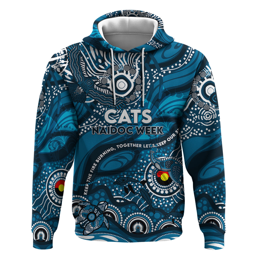 Custom NAIDOC Week 2024 Blues Hoodie Aboriginal Animals Keep The Fire Burning