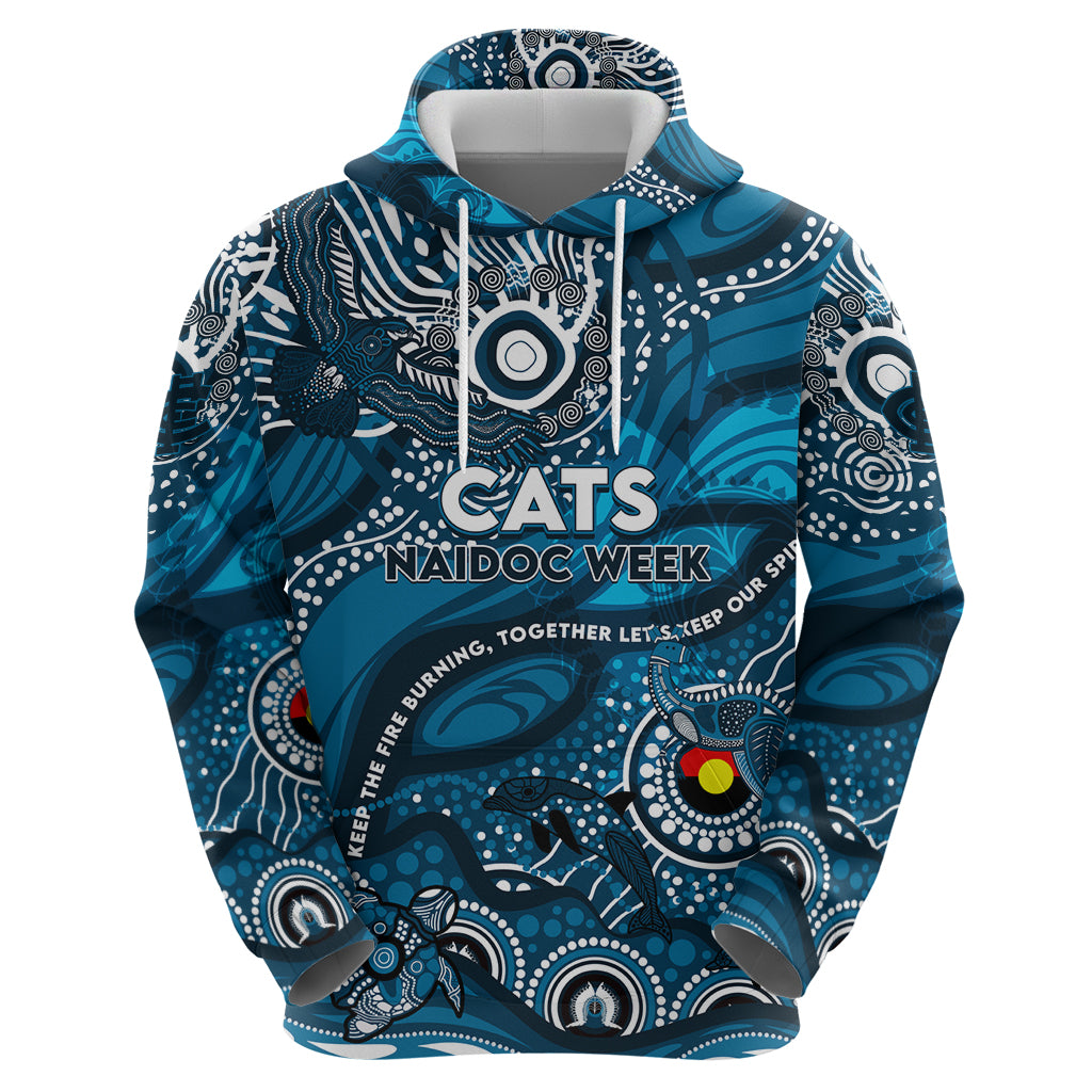 Custom NAIDOC Week 2024 Blues Hoodie Aboriginal Animals Keep The Fire Burning