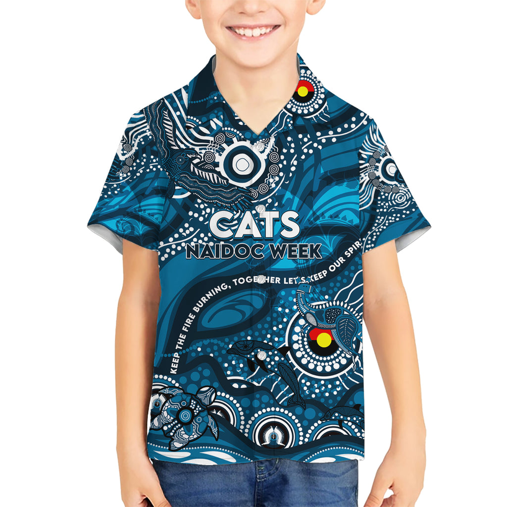Custom NAIDOC Week 2024 Blues Kid Hawaiian Shirt Aboriginal Animals Keep The Fire Burning