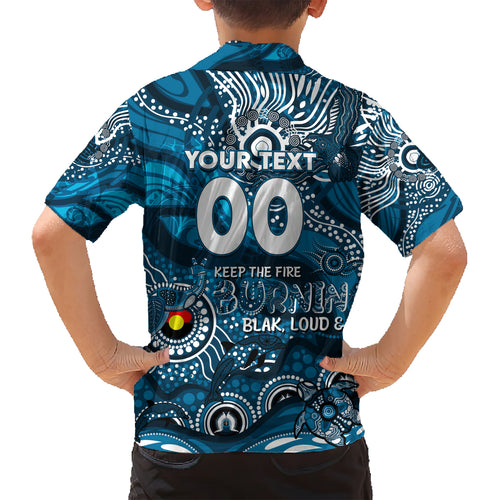 Custom NAIDOC Week 2024 Blues Kid Hawaiian Shirt Aboriginal Animals Keep The Fire Burning