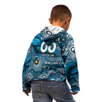 Custom NAIDOC Week 2024 Blues Kid Hoodie Aboriginal Animals Keep The Fire Burning