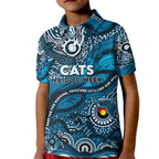 Custom NAIDOC Week 2024 Blues Kid Polo Shirt Aboriginal Animals Keep The Fire Burning
