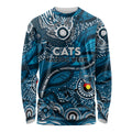 Custom NAIDOC Week 2024 Blues Long Sleeve Shirt Aboriginal Animals Keep The Fire Burning