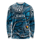 Custom NAIDOC Week 2024 Blues Long Sleeve Shirt Aboriginal Animals Keep The Fire Burning