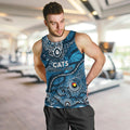 Custom NAIDOC Week 2024 Blues Men Tank Top Aboriginal Animals Keep The Fire Burning