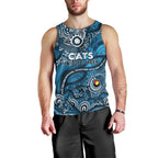 Custom NAIDOC Week 2024 Blues Men Tank Top Aboriginal Animals Keep The Fire Burning