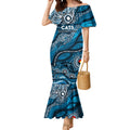 Custom NAIDOC Week 2024 Blues Mermaid Dress Aboriginal Animals Keep The Fire Burning