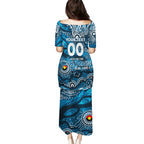 Custom NAIDOC Week 2024 Blues Puletasi Aboriginal Animals Keep The Fire Burning