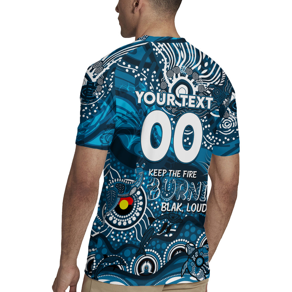 Custom NAIDOC Week 2024 Blues Rugby Jersey Aboriginal Animals Keep The Fire Burning
