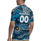 Custom NAIDOC Week 2024 Blues Rugby Jersey Aboriginal Animals Keep The Fire Burning