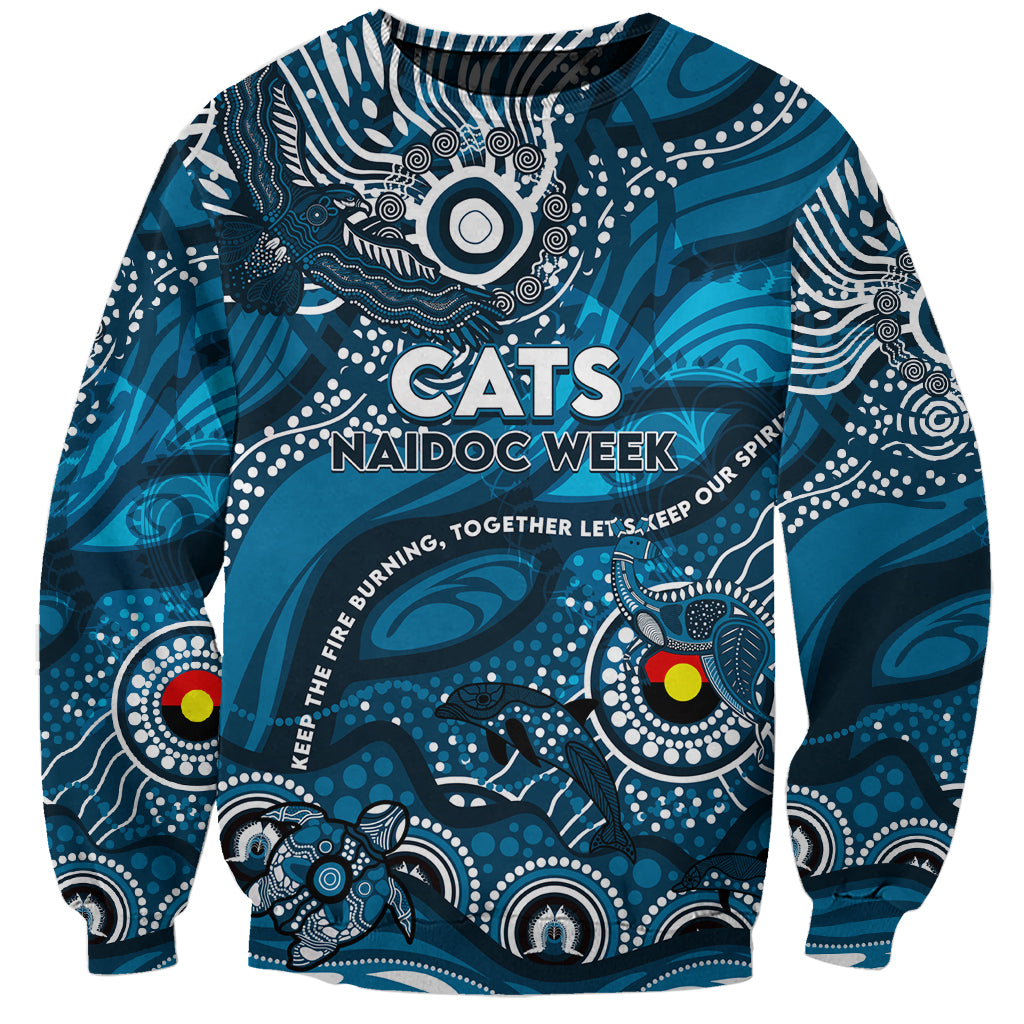 Custom NAIDOC Week 2024 Blues Sweatshirt Aboriginal Animals Keep The Fire Burning