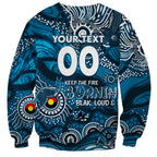 Custom NAIDOC Week 2024 Blues Sweatshirt Aboriginal Animals Keep The Fire Burning