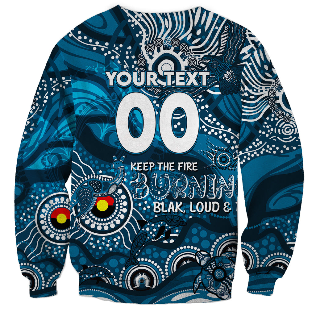 Custom NAIDOC Week 2024 Blues Sweatshirt Aboriginal Animals Keep The Fire Burning