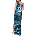 Custom NAIDOC Week 2024 Blues Tank Maxi Dress Aboriginal Animals Keep The Fire Burning