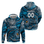 Custom NAIDOC Week 2024 Blues Zip Hoodie Aboriginal Animals Keep The Fire Burning
