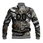 Custom NAIDOC Week 2024 Magpies Baseball Jacket Aboriginal Animals Keep The Fire Burning
