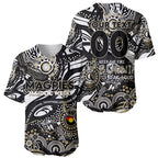 Custom NAIDOC Week 2024 Magpies Baseball Jersey Aboriginal Animals Keep The Fire Burning