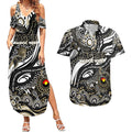 Custom NAIDOC Week 2024 Magpies Couples Matching Summer Maxi Dress and Hawaiian Shirt Aboriginal Animals Keep The Fire Burning