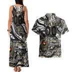 Custom NAIDOC Week 2024 Magpies Couples Matching Tank Maxi Dress and Hawaiian Shirt Aboriginal Animals Keep The Fire Burning