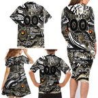 Custom NAIDOC Week 2024 Magpies Family Matching Long Sleeve Bodycon Dress and Hawaiian Shirt Aboriginal Animals Keep The Fire Burning