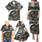 Custom NAIDOC Week 2024 Magpies Family Matching Puletasi and Hawaiian Shirt Aboriginal Animals Keep The Fire Burning