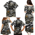 Custom NAIDOC Week 2024 Magpies Family Matching Puletasi and Hawaiian Shirt Aboriginal Animals Keep The Fire Burning